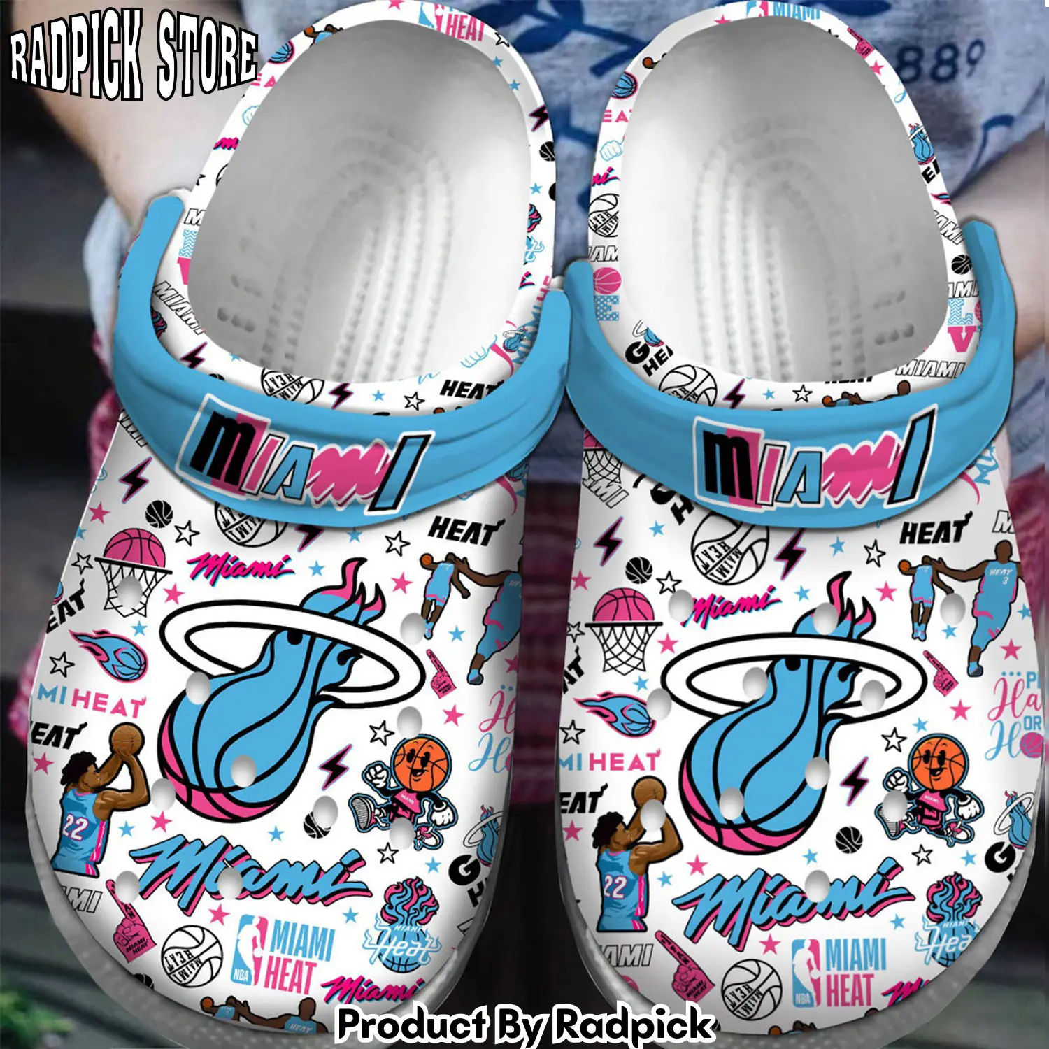 Radpick premium miami heat nba sport clogs shoes for men women swk rp6522223